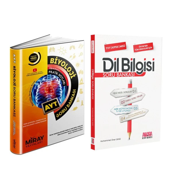 Miray AYT Biyoloji ve AKM Dil Bilgisi Soru Bankası Seti 2 Kitap ürün görseli 1