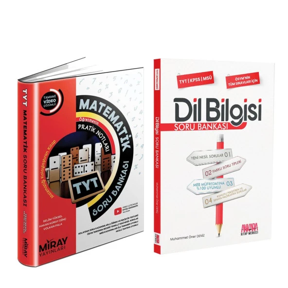 Miray TYT Matematik ve AKM Dil Bilgisi Soru Bankası Seti 2 Kitap ürün görseli 1