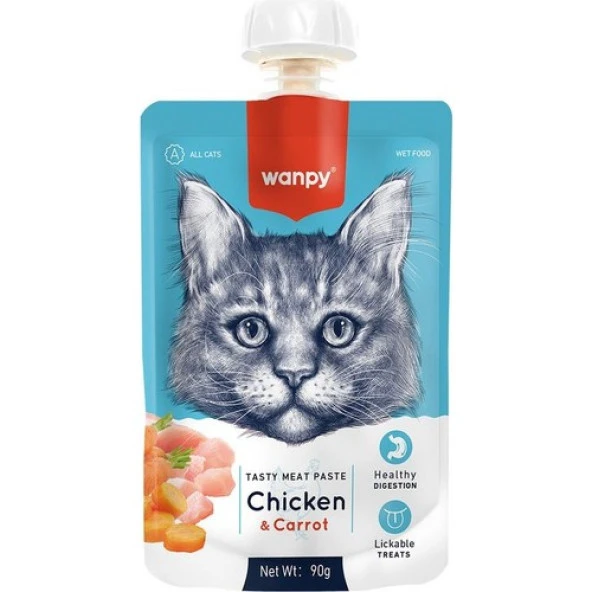 Wanpy Taze Tavuklu Havuçlu Kedi Et Ezmesi 90 Gr ürün görseli 1