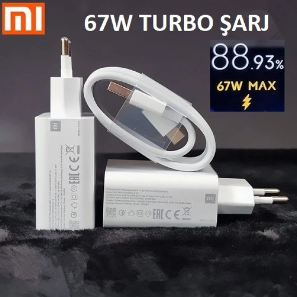 Orjinal Xiaomi Poco M3 Type-C Data Kablo ve 67W 6A MYD-12-ES Hızlı Şarj cihazı 67WXIAOMI1525 ürün görseli 1