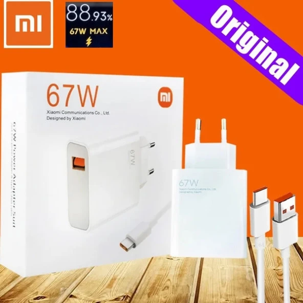 Orjinal Xiaomi Redmi Note 13 Pro 5G Type-C Data Kablo ve 67W 6A MYD-12-ES Hızlı Şarj cihazı 67WXIAOMI1729 ürün görseli 1