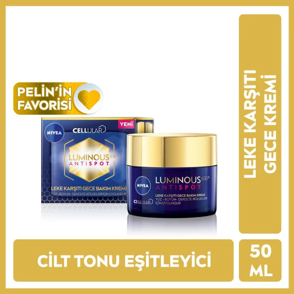 Nivea Luminous630 Leke Karşıtı Gece Yüz Bakım Kremi 50ml,Hyaluronik Asit, Tüm Cilt Tipleri ürün görseli 1