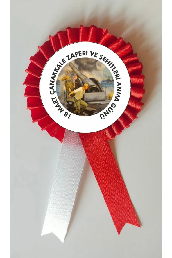 yıldızkurdelaankara 18 MART ÇANAKKALE ZAFERİ VE ŞEHİTLERİ ANMA GÜNÜ ROZET SATEN KOKART 100 ADET ürün görseli 1