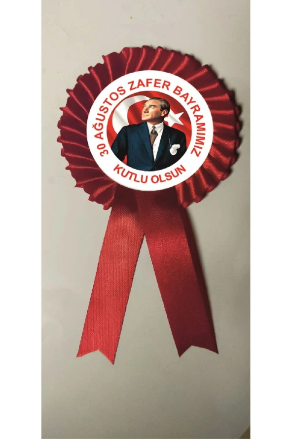 yıldızkurdelaankara 30 AGUSTOS ZAFER BAYRAMI ROZET SATEN KOKART 10 ADET ürün görseli 1