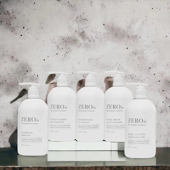 Zero/o Naturally Kind Shampoo 443 ML + Conditioner 443 ML + Shower Gel 443 ML + Hand Wash 443 ML + Body Lotion 443 ML ürün görseli 1