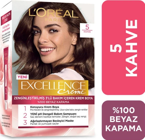 Loreal Paris Excellence Creme - Krem Saç Boyası No: 5 Kahve ürün görseli 1