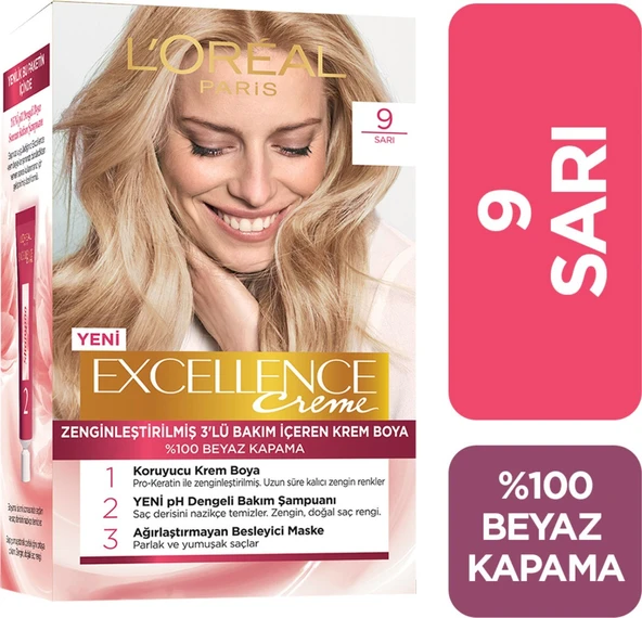 L'Oréal Paris Excellence Creme Saç Boyası 9 Sarı ürün görseli 1