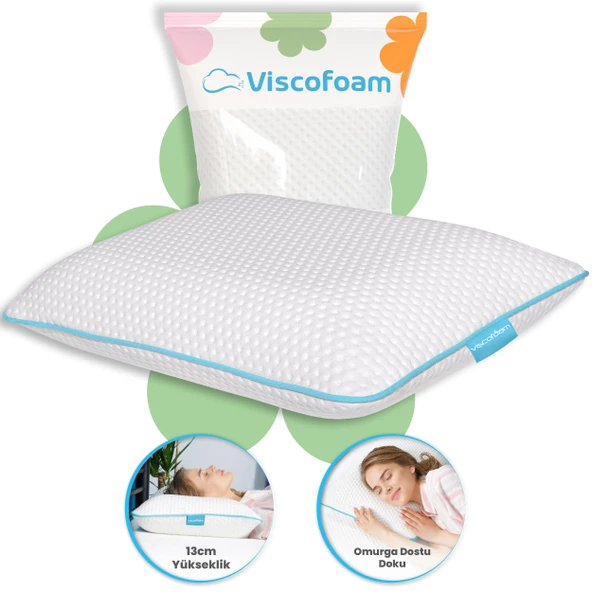 Viscofoam Boyun Destekli Ortopedik Yastık Tombul Visco Yastık - 59x39x13cm ürün görseli 1