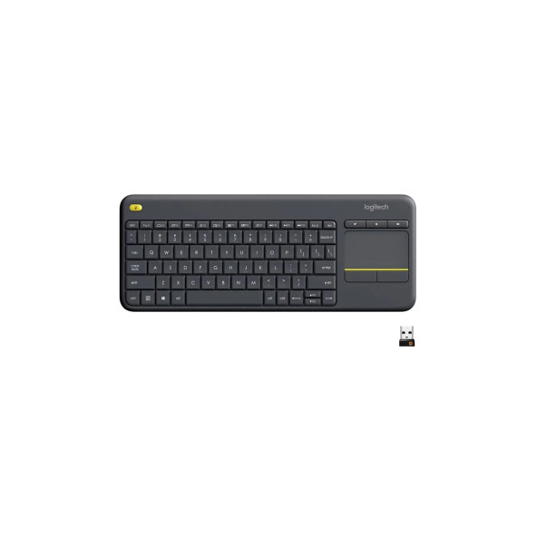 logitech K400 Plus Dokunmatik Yüzeyli USB Bağlantılı Türkçe Q TV Klavyesi - Siyah ürün görseli 1