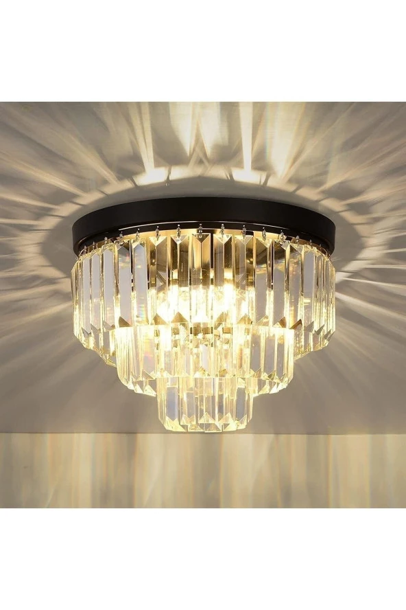Efsane Siyah Kristal Taşlı Modern Salon Avize ürün görseli 1