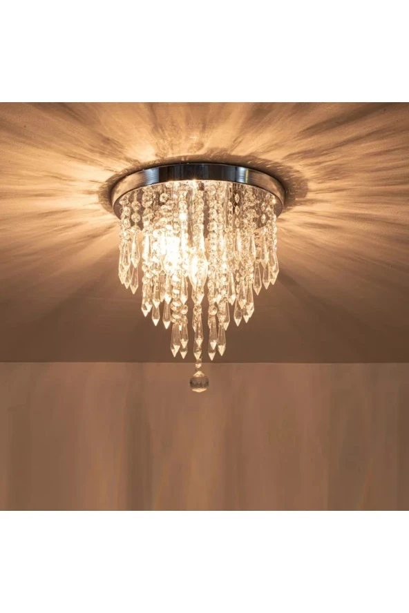 Livora Lighting Ahenk Krom Taşlı Modern Salon Avize ürün görseli 1