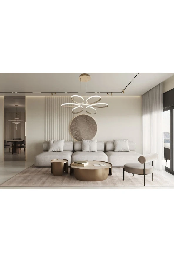 Livora Lighting Stella Modern Beyaz Sarkıt Led Avize ürün görseli 1