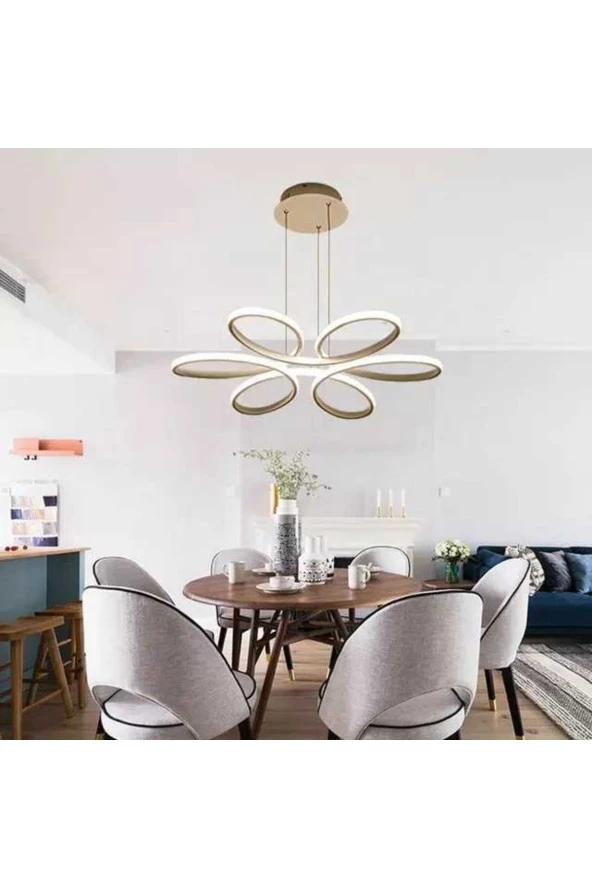 Livora Lighting Modern Stella 3 Renk Ledli Beyaz Sarkıt Avize ürün görseli 1