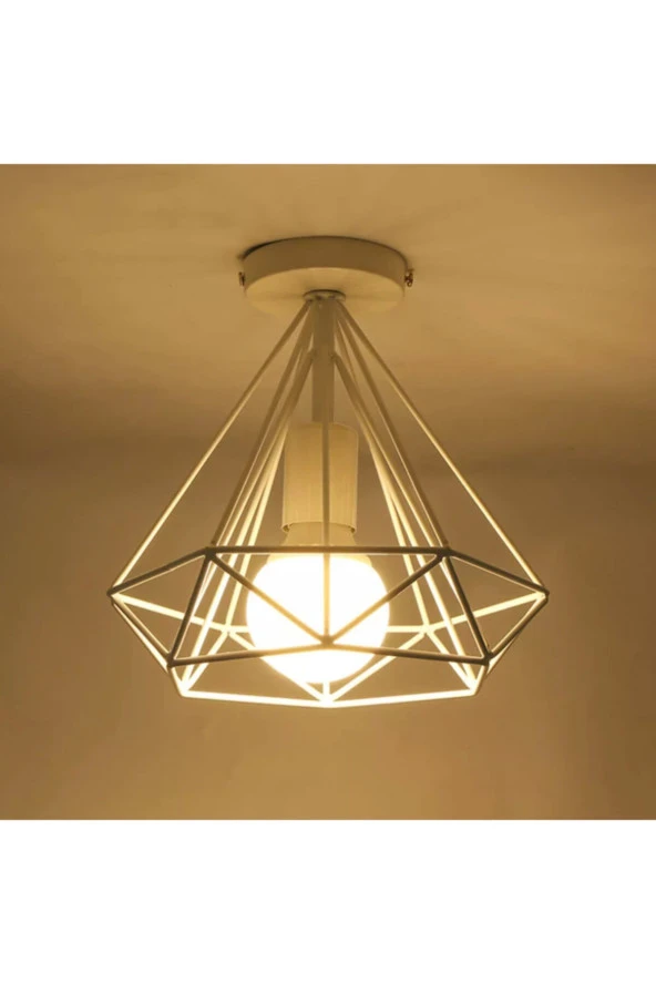 Livora Lighting Prizma Beyaz Tekli Avize ürün görseli 1