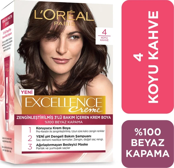 L'Oréal Paris Excellence Creme Saç Boyası - 4 Kahve ürün görseli 1