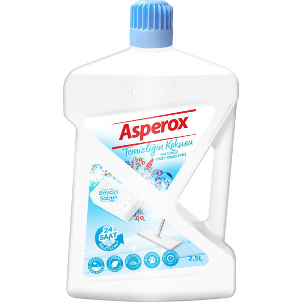 Asperox Temizliğin Kokusu Beyaz Sabun Kokulu Parfümlü Yüzey Temizleyici 2.5 Litre ürün görseli 1