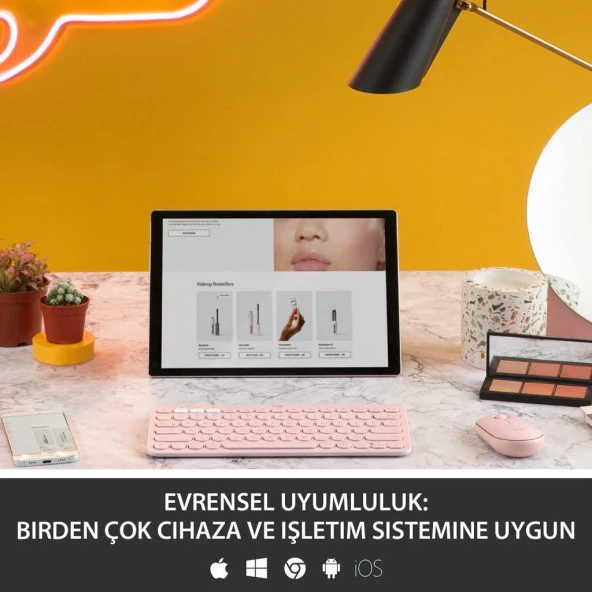 Logitech K380 Pembe Kablosuz Klavye Outlet - Resim 7