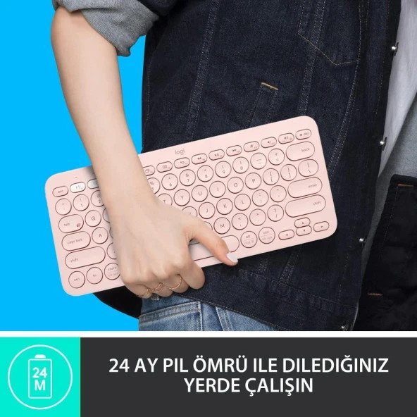 Logitech K380 Pembe Kablosuz Klavye Outlet - Resim 9