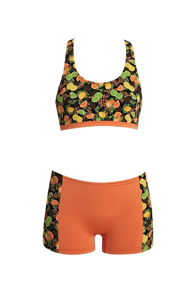 Ruko Maio 24158-3 Kız Çocuk Desenli Freeset Şortlu Bikini ürün görseli 1