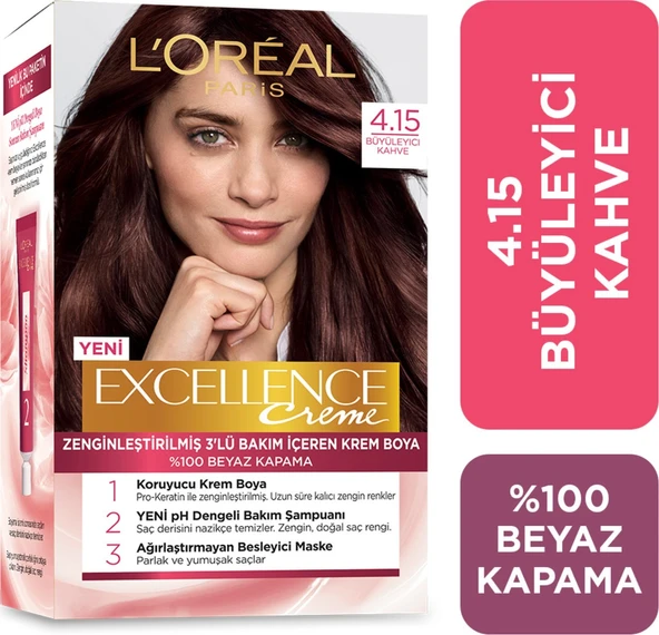 L'Oréal Paris Excellence Creme Saç Boyası - 4.15 Büyüleyici Kahve ürün görseli 1