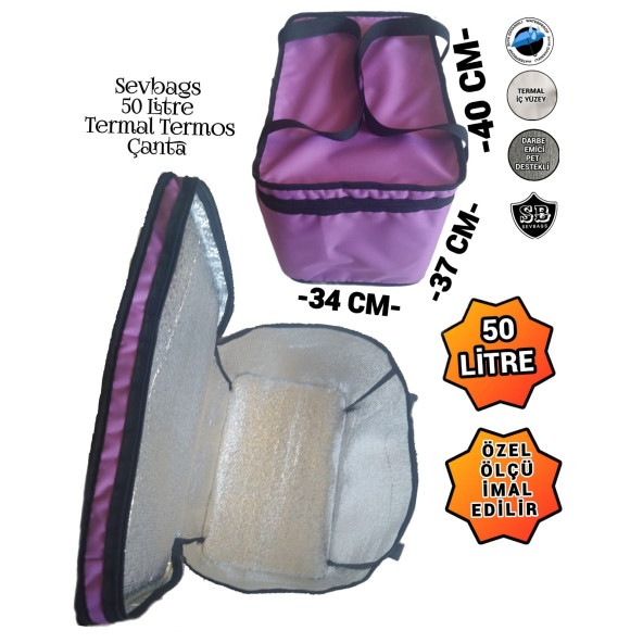SEVBAGS TERMAL TERMOS PİKNİK KAMP SEYAHAT SICAK SOĞUK 50 LİTRE TERMOS ÇANTA ürün görseli 1