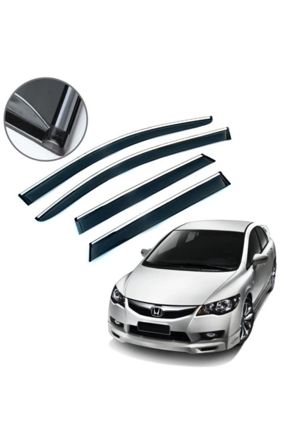 Honda Civic Fd6 Krom Çıtalı Cam Rüzgarlığı 2006-2012 ürün görseli 1