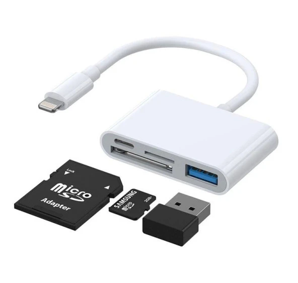 Joyroom S-H142 Lightning - USB OTG Kart Okuyucu 4 in 1 ürün görseli 1