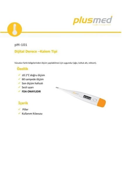 Plusmed PM-101 Dijital Ateş Ölçer - Resim 6