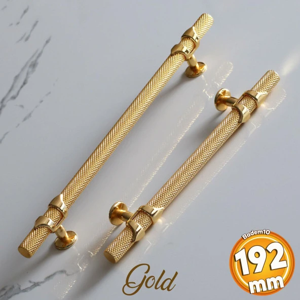 Burç Kulp 192 mm Gold Altın Renk Mobilya Mutfak Çekmece Dolabı Dolap Kulpları Kapak Kulpu Kulb Metal ürün görseli 1