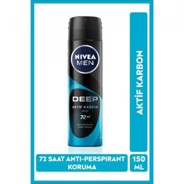 Nıvea Deodorant Men Deep Aktif Karbon Beat 150ml ürün görseli 1