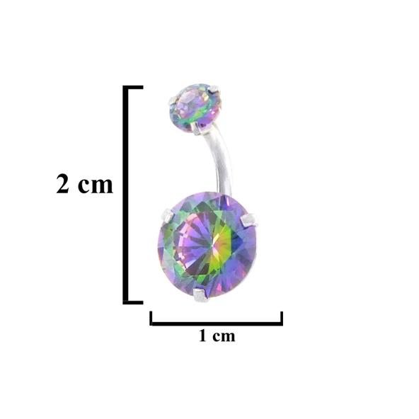 316L Çelik Mor Zirkon Taşlı Piercing PRC-206 - Resim 5