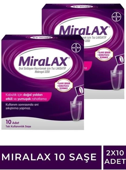 Miralax 10 Saşe 2'Li PAKET (SKT:02/2029) ürün görseli 1