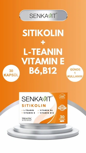 Senkavit Sitikolin, L-Teanin ve Vitamin E İçeren 30 Kapsül ürün görseli 1
