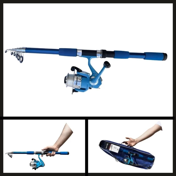 Uyguna-Yakala 3.00 Mt Mavi Combo Kamış Makine Set-LER.048 ürün görseli 1