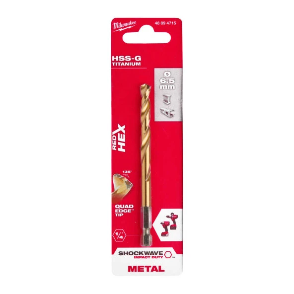 Milwaukee Metal Matkap Ucu Hex Girişli 6.5mm 48894715 ürün görseli 1