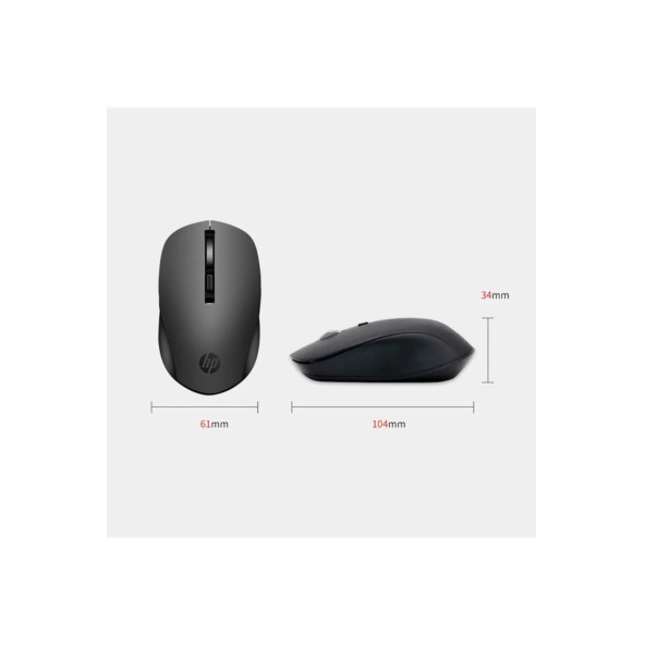 Hp S1000 Plus Kablosuz Sessiz Mouse Siyah - Resim 5