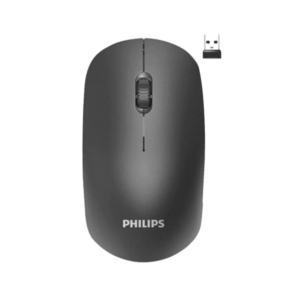 Philips M221 Sessiz Kablosuz Wireless Mouse 2.4Ghz 1600 Dpi Siyah ( Usb alıcısı kapağın içindedir ) ürün görseli 1