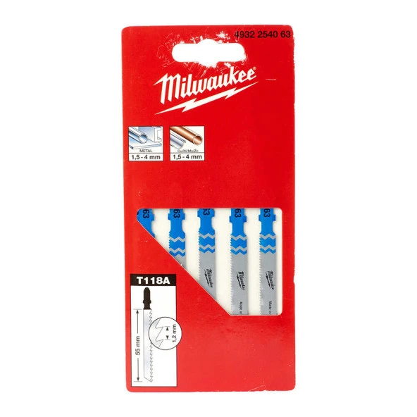 Milwaukee Dekupaj Bıçağı T118A 50 Mm 5'li PK 4932254063 ürün görseli 1