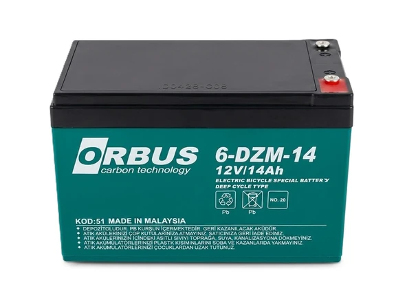 ORBUS 12v 14 Ah Elektrikli Bisiklet Aküsü Deep Cycle ürün görseli 1