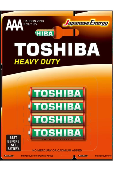 Toshıba Super Heavy Duty Manganez  AAA İnce Pil 4'lü ürün görseli 1