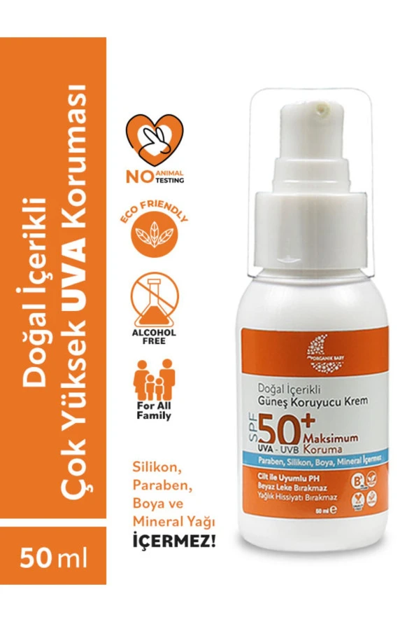 Doğal Içerikli Bebek Çocuk Ve Yetişkin Güneş Kremi Leke Karşıtı Vegan Uva Uvb 50 Spf Tüm Ciltler ürün görseli 1