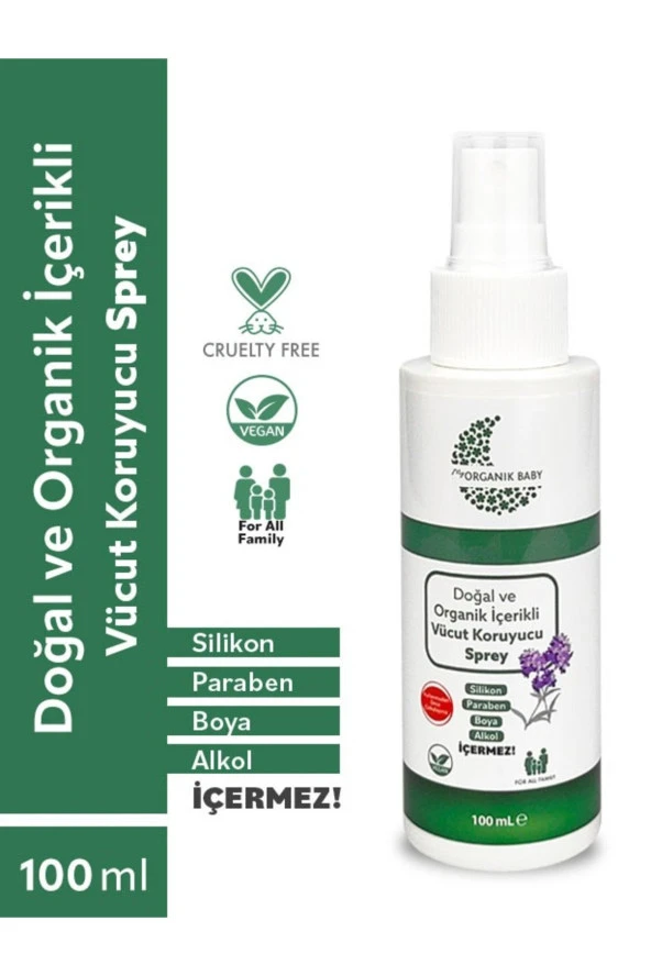 Organik Ve Doğal Içerikli Vücut Koruyucu Yenidoğan Bebek Çocuk Ve Yetişkin Vegan Sprey 100 ml ürün görseli 1