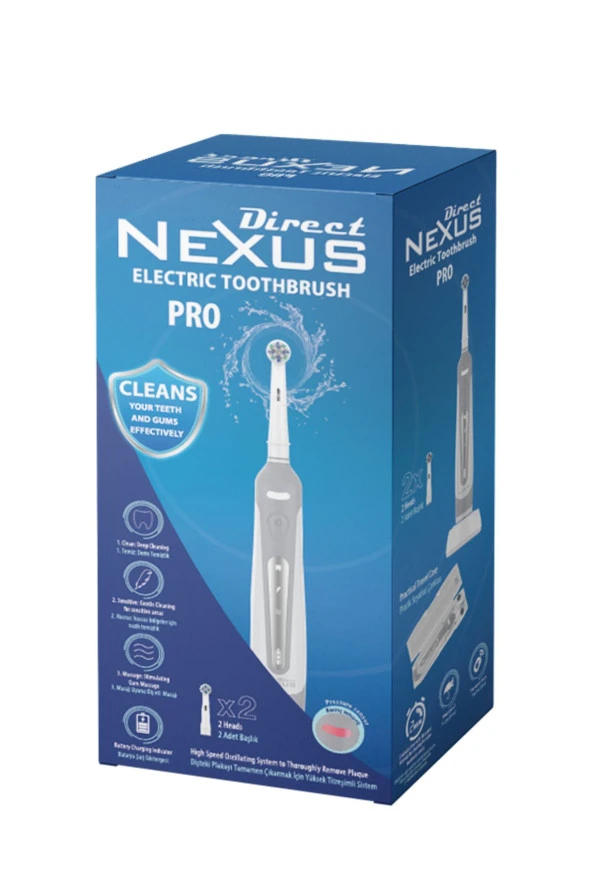 Direct Şarj Edilebilir Elektrikli Diş Fırçası (2 Başlık Dahil Oral-b Uyumlu ) ürün görseli 1