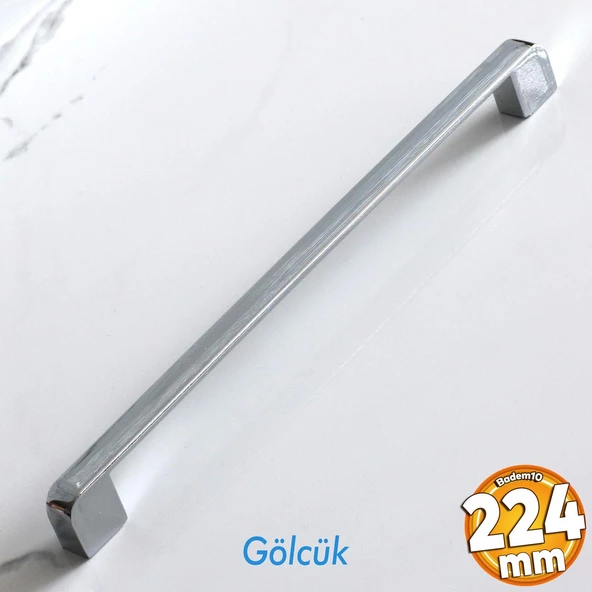 Gölcük Oval Mobilya Mutfak Dolap Çekmece Dolabı Kapak Metal Kulpu Kulbu Kulpları Krom 224 Mm ürün görseli 1