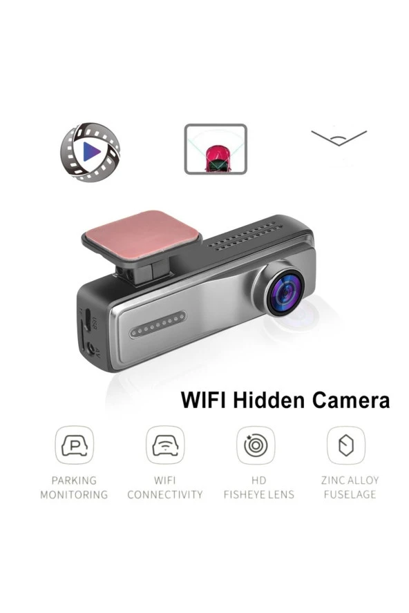 YENİLENEN FULLHD 1080p Geniş Açı Gece Görüşlü Akıllı Araç İçi Kamera. WİFİ ARAÇ KAMERASI. ürün görseli 1