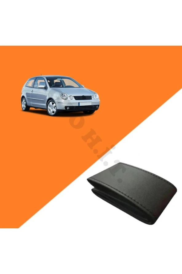 OTO H.İ.T.  VOLKSWAGEN POLO 03-09 UYUMLU DERİ DİREKSİYON KILIFI KALİTELİ DİKMELİ SİYAH ürün görseli 1