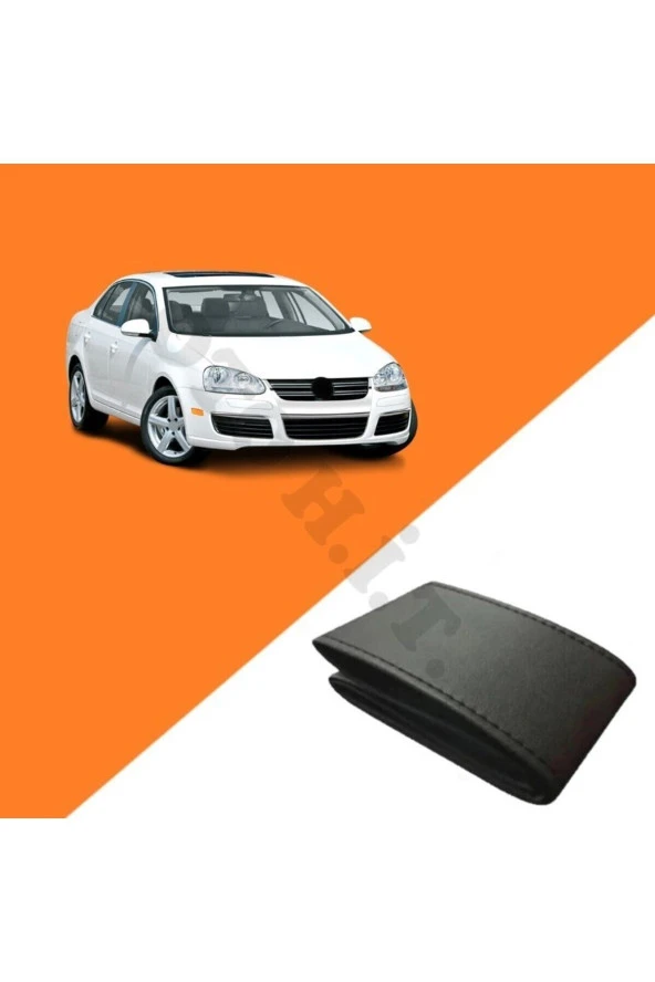 OTO H.İ.T.  VOLKSWAGEN JETTA 04-10 UYUMLU DERİ DİREKSİYON KILIFI KALİTELİ DİKMELİ SİYAH ürün görseli 1
