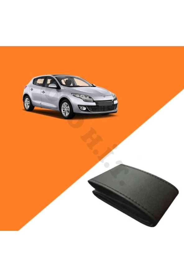 OTO H.İ.T.  RENAULT MEGANE 3 UYUMLU DERİ DİREKSİYON KILIFI KALİTELİ DİKMELİ SİYAH ürün görseli 1