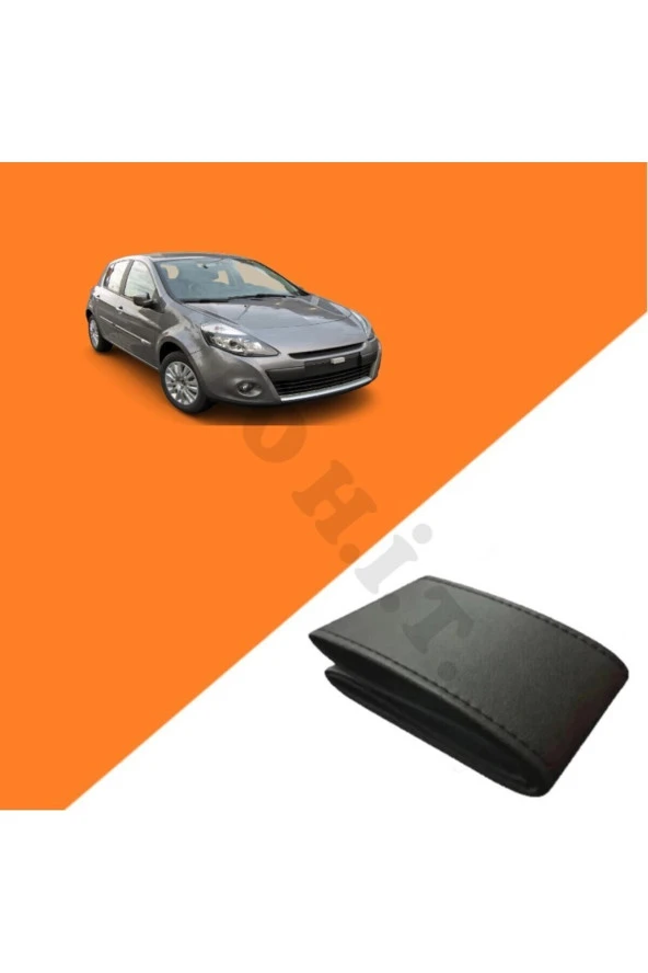 OTO H.İ.T.  RENAULT CLİO 3 UYUMLU DERİ DİREKSİYON KILIFI KALİTELİ DİKMELİ SİYAH ürün görseli 1