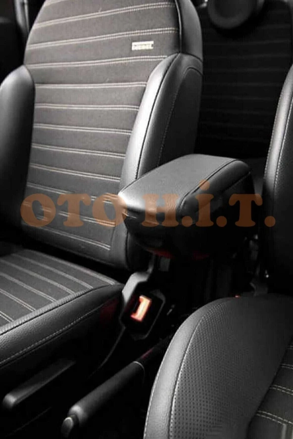 OTO H.İ.T.  Volkswagen Golf 3 Uyumlu Kol Dayama Ve Kolçak Sürgülü Bardaklıklı Ayarlanabilir Siyah Deri ürün görseli 1